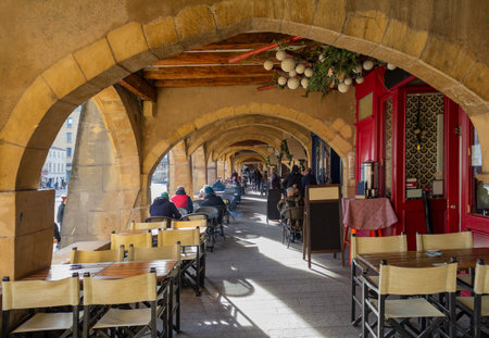 Impression around Place Saint-Louis in Metz, the capital city in the Lorraine region of Franceのeditorial素材