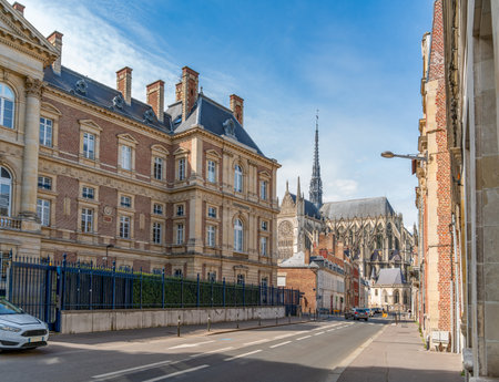 Impression of Amiens, a city and commune in northern France. It is the capital of the Somme department in the region of Hauts-de-Franceの写真素材