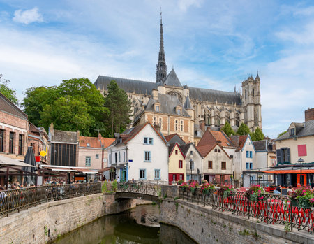 Impression of Amiens, a city and commune in northern France. It is the capital of the Somme department in the region of Hauts-de-Franceの写真素材