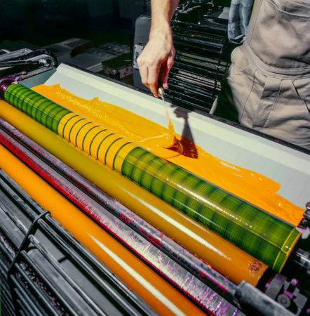 Inking rollers at an offset printing machine