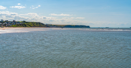 Scenery at Gold beach near Arromanches-les-Bains which was one of the five areas of the Allied invasion of German-occupied France in the Normandy landings on 6 June 1944の写真素材