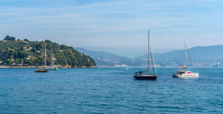 Scenery around Porto Venere, a town at a coastal area in the province of La Spezia in Liguria, located in the northwest of Italyの写真素材