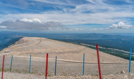 Impression around the summit of Mont Ventoux, a mountain in the Provence region of southern Franceの写真素材