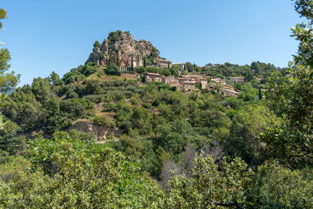 Scenery around La Roque-Alric in the Vacluse department in the Provence region of southern Franceの写真素材