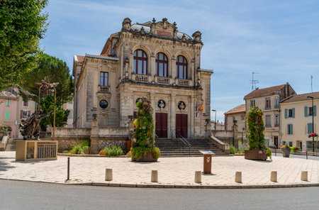 City theater in Orange, a commune in the Provence region in southeastern France at summer timeの写真素材