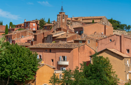 Impression of Roussillon, a commune in the Vaucluse department of the Provence region in southern Franceの写真素材