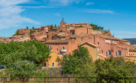Impression of Roussillon, a commune in the Vaucluse department of the Provence region in southern Franceの写真素材