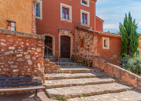 Impression of Roussillon, a commune in the Vaucluse department of the Provence region in southern Franceの写真素材