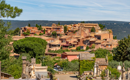 Impression of Roussillon, a commune in the Vaucluse department of the Provence region in southern Franceの写真素材