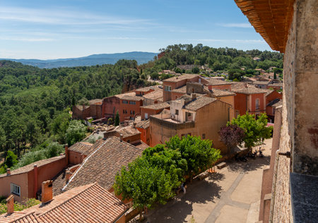 Impression of Roussillon, a commune in the Vaucluse department of the Provence region in southern Franceの写真素材