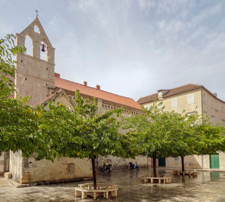 Impression of Trogir, a historic town and harbor on the Adriatic coast in Split-Dalmatia County,...