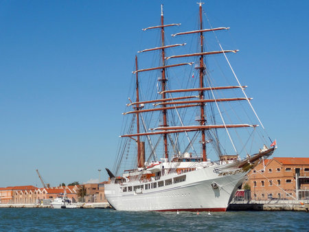 Sailing ship seen in Venice, a city in northeastern Italy and the capital of the Veneto region