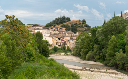 Scenery around Vaison-la-Romaine, a town in the Vaucluse department in the Provence region in southeastern France.の写真素材