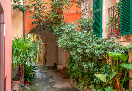 Impression of Poggi, a village near Imperia in Liguria, Italyの写真素材