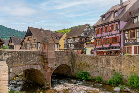 Impression of Kaysersberg, a historical town and former commune in Alsace in northeastern Franceの写真素材