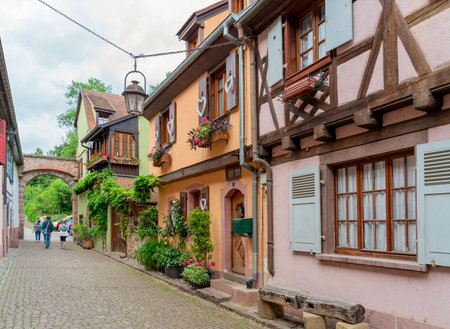 Impression of Kaysersberg, a historical town and former commune in Alsace in northeastern Franceの写真素材