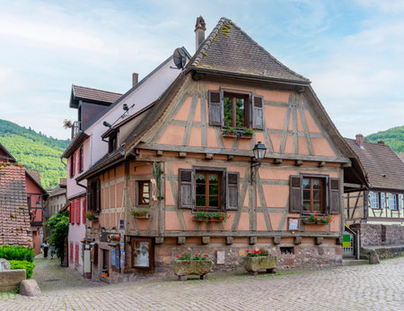 Architectural impression of Kaysersberg, a historical town and former commune in Alsace in northeastern Franceの写真素材