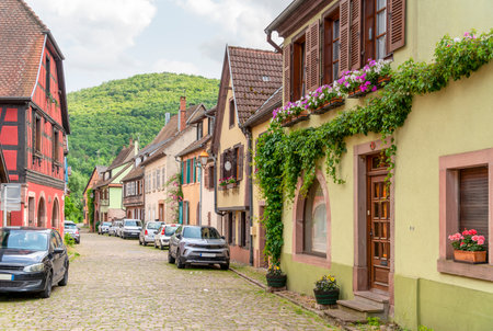 Impression of Kaysersberg, a historical town and former commune in Alsace in northeastern Franceの写真素材