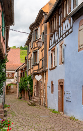 Impression of Riquewihr, a commune in the Haut-Rhin department in Grand Est in north-eastern France.の写真素材