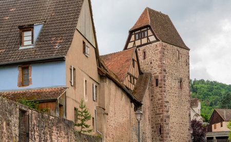 Impression of Riquewihr, a commune in the Haut-Rhin department in Grand Est in north-eastern France.の写真素材