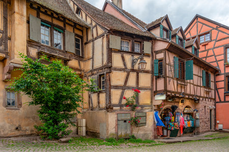 Impression of Riquewihr, a commune in the Haut-Rhin department in Grand Est in north-eastern France.の写真素材
