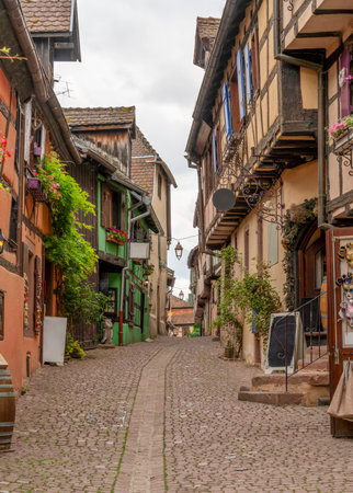 Impression of Riquewihr, a commune in the Haut-Rhin department in Grand Est in north-eastern France.の写真素材