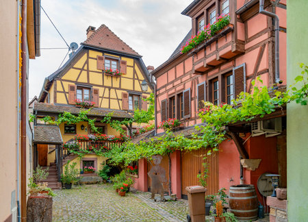 Impression of Turckheim, commune in the Haut-Rhin department in Grand Est in north-eastern Franceの写真素材