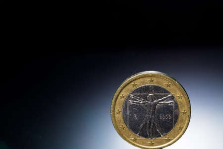 euro on black backgroundの写真素材