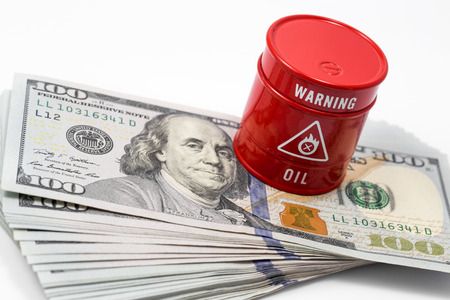 barrel oil and dollarsの写真素材