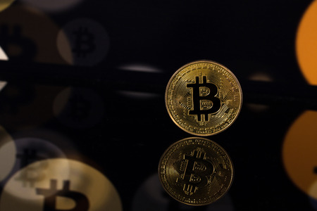 one golden bitcoin