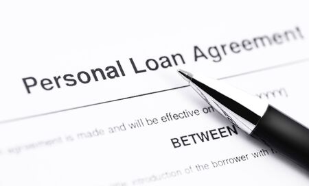 personal loan application form with penの写真素材