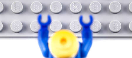 Lego minifigures are manufactured by The Lego Group. Moscow, Russia - September 23, 2019のeditorial素材