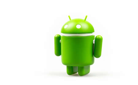 Google Android figure-symbol on white background. Google Android is the operating system for...