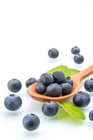 Blueberry with leafの写真素材