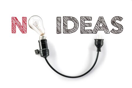 No idea phrase and light bulbの写真素材