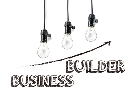business builder phrase and light bulbの写真素材