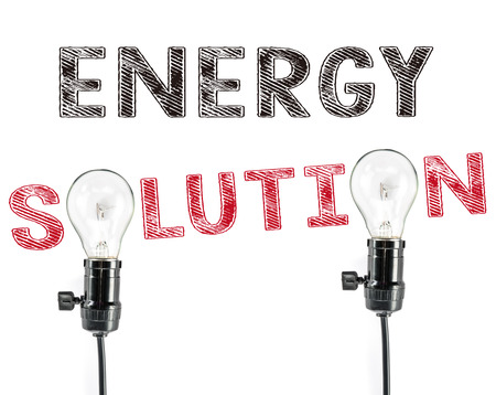 energy solution phrase and light bulb