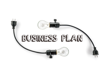 business plan phrase and light bulbの写真素材
