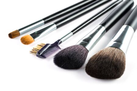 a set of cosmetic brush,  High Angle view, fashion and beauty,  tool setの写真素材