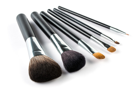 a set of cosmetic brush,  High Angle view, fashion and beauty,  tool setの写真素材