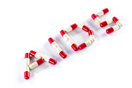 red with white capsule in AIDS WORLD, HIV medication