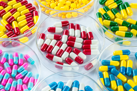 colorful medicament in Petri Dish,  Healthcare And Medicine healthcare medicamentの写真素材