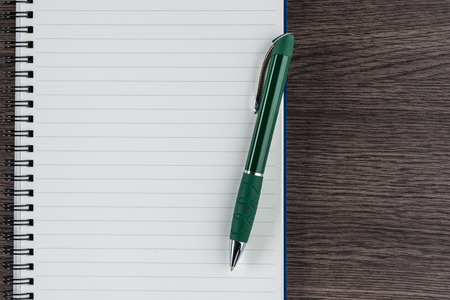 Lined notebook and pen, checklist  memo reminder memorandum diaryの写真素材