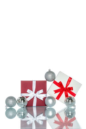 luxury color gift box with  christmas decoration, saleの写真素材