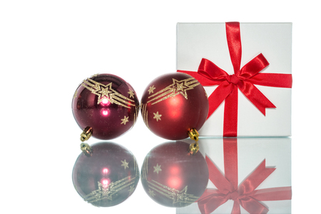 luxury color gift box with  christmas decoration, saleの写真素材