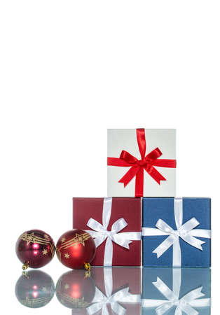 luxury color gift box with  christmas decoration, saleの写真素材