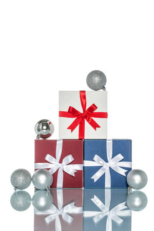 luxury color gift box with  christmas decoration, saleの写真素材