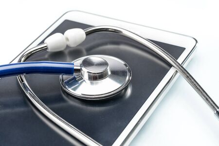 Medical Research,digital tablet and stethoscope, doctor workplaceの写真素材
