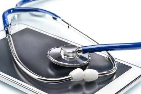 Medical Research,digital tablet and stethoscope, doctor workplaceの写真素材