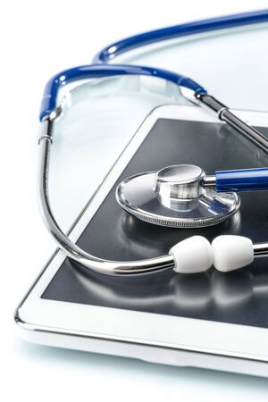 Medical Research,digital tablet and stethoscope, doctor workplaceの写真素材
